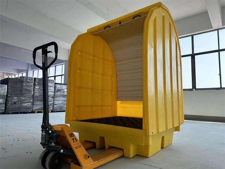 4 Drum Roll Top Hardcover Spill Pallet factory