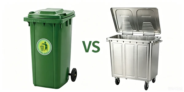 Plastic Commercial Trash Bin vs Stainless Steel Commercial Trash Bin Plastic Commercial Trash Bin vs Stainless Steel Commercial Trash Bin